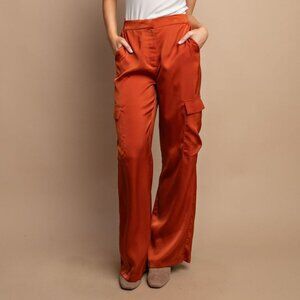 Satin Cargo Pants